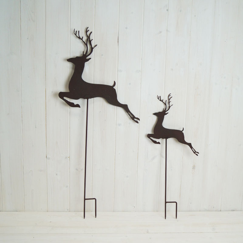 S/2 Metal Reindeers on Stake (70cm) detail page